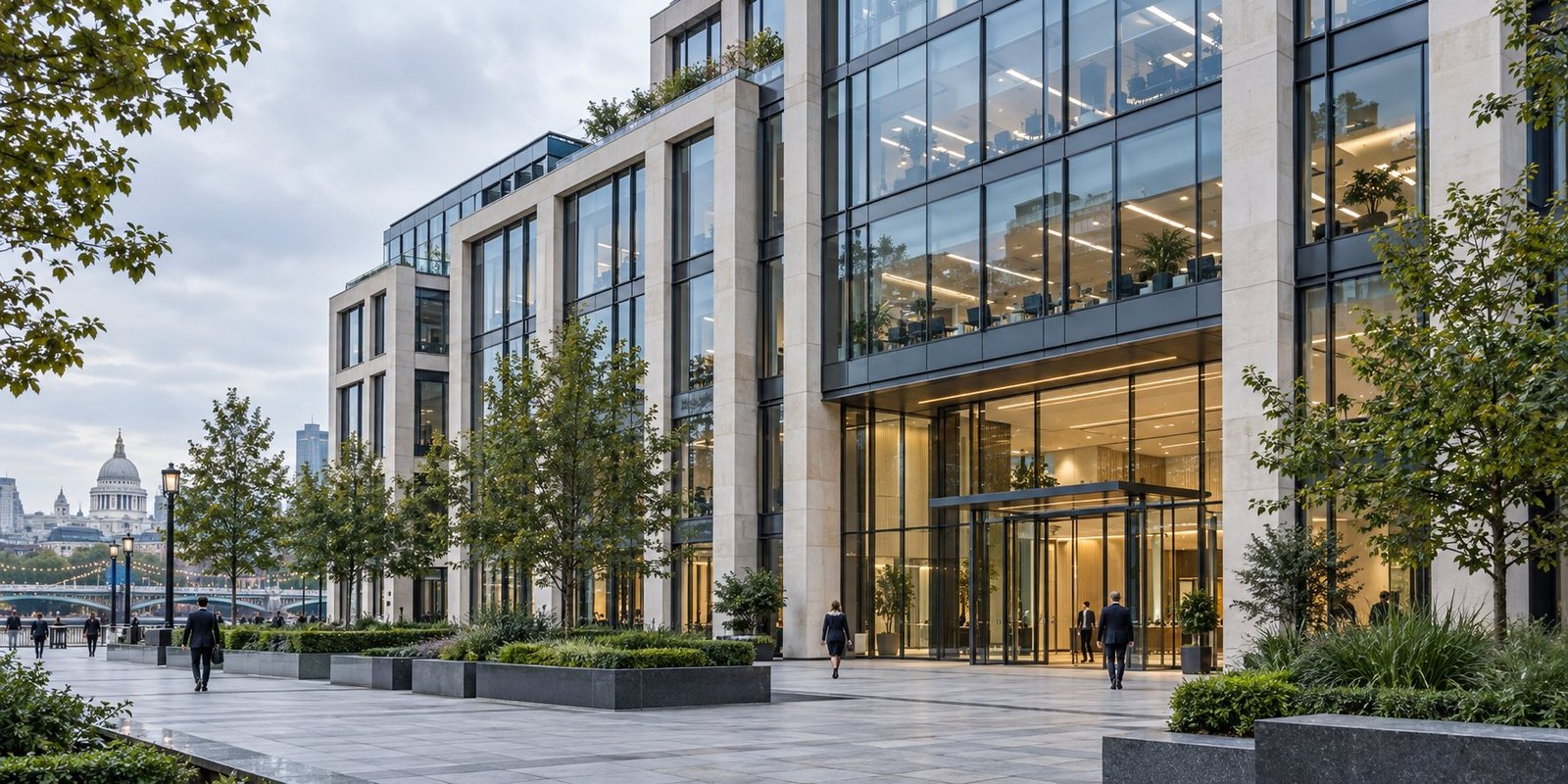 Large modern commercial office building in London